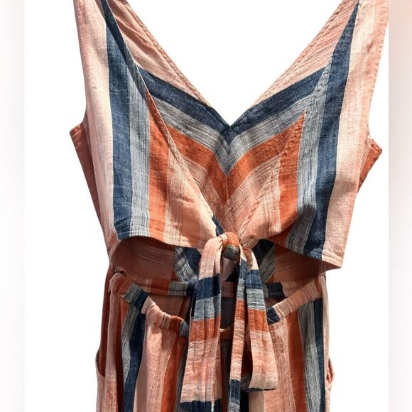 Lucky Brand V-Neck Striped Jumpsuit Multicolored Size Small - Picture 9 of 11